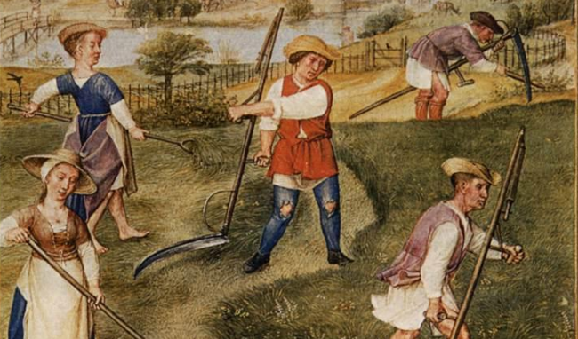 medieval straw hats - Grimani Breviary: The Month of June