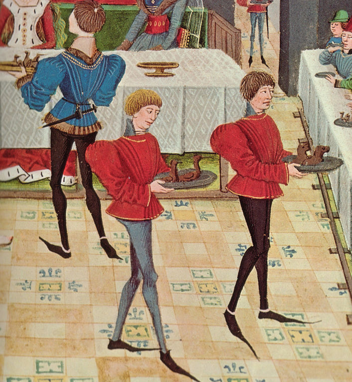 pointy shoes - Detail of a 15th century illuminated manuscript of Renaud de Montauban.