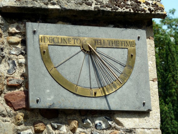 Sundial at the Church of St John the Baptist, Pampisford, Cambridgeshire. Photo by Nige Brown / Flickr
