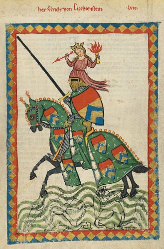 Ulrich von Liechtenstein depicted in the Codex Manesse, UB Heidelberg, Cod. Pal. germ. 848, fol. 237r