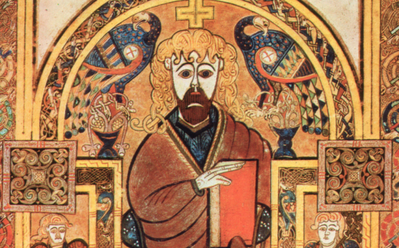 Book of Kells, Folio 32v, Christ Enthroned.