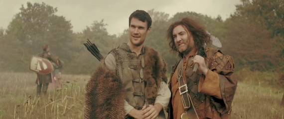 Hamish (L) and William (R) ex-Crusaders out to save a village from demons. The Four Warriors (2015)
