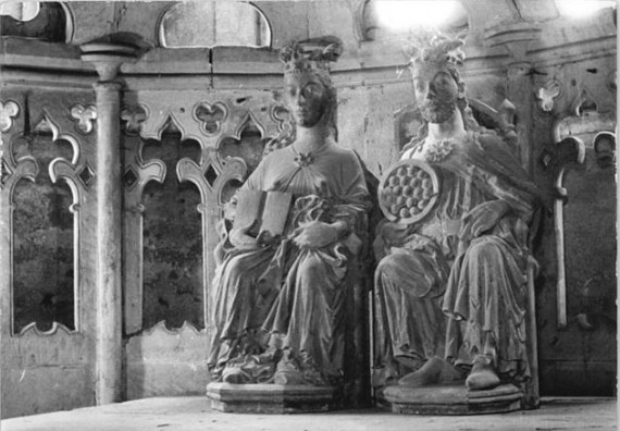 A statue in the Cathedral of Magdeburg that is often assumed to represent Otto and Eadgyth - photo: Bundesarchiv, Bild 183-26654-0005 / Biscan / CC-BY-SA 3.0