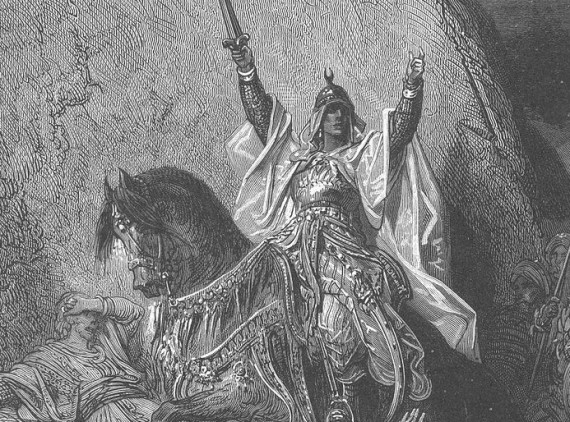 19th-century depiction of a victorious Saladin, by Gustave Doré.