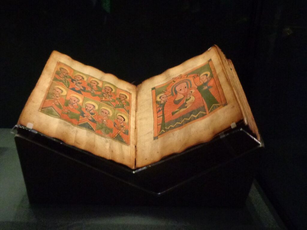 Ethiopian Manuscript. Getty Museum, Los Angeles, CA. 'Traversing the Globe Through Illuminated Manuscript' (Photo courtesy of Dani Trynoski)