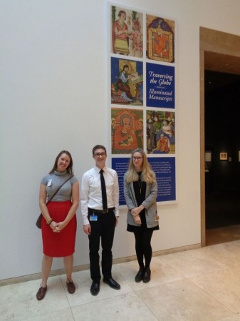 Dani (L) with Getty staff at, 'Traversing the Globe Through Illuminated Manuscript' (Photo courtesy of Dani Trynoski) 