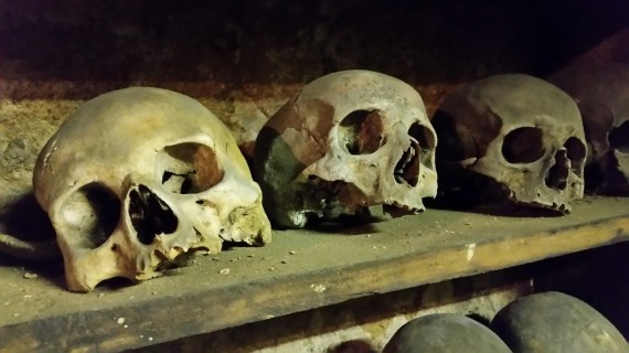 Rothwell Charnel Chapel skulls. (Photo by Medievalists.net)