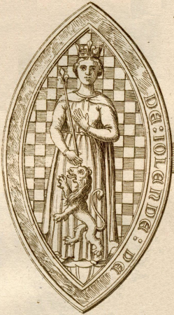 Yolande de Dreux, Queen of Scotland. Sceau de Yolande d'Ecosse - Duchesse de Bretagne (Wikipedia)