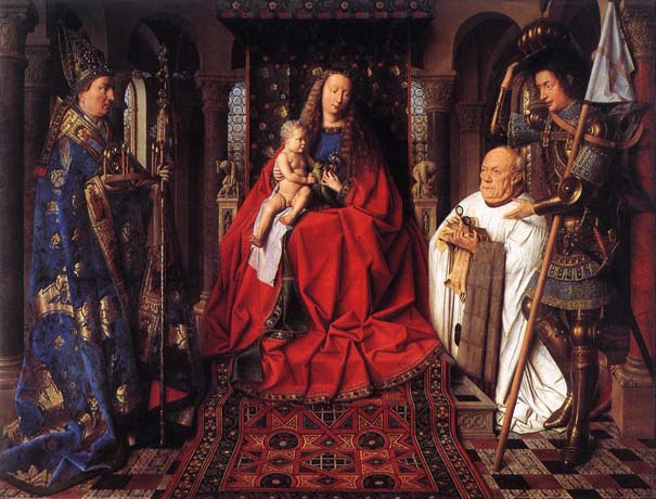 Medieval patronage: Jan Van Eyck La Madone au Chanoine Van der Paele ,1434. (Wikipedia)