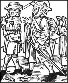Woodcut of a pilgrimage (c.1490).