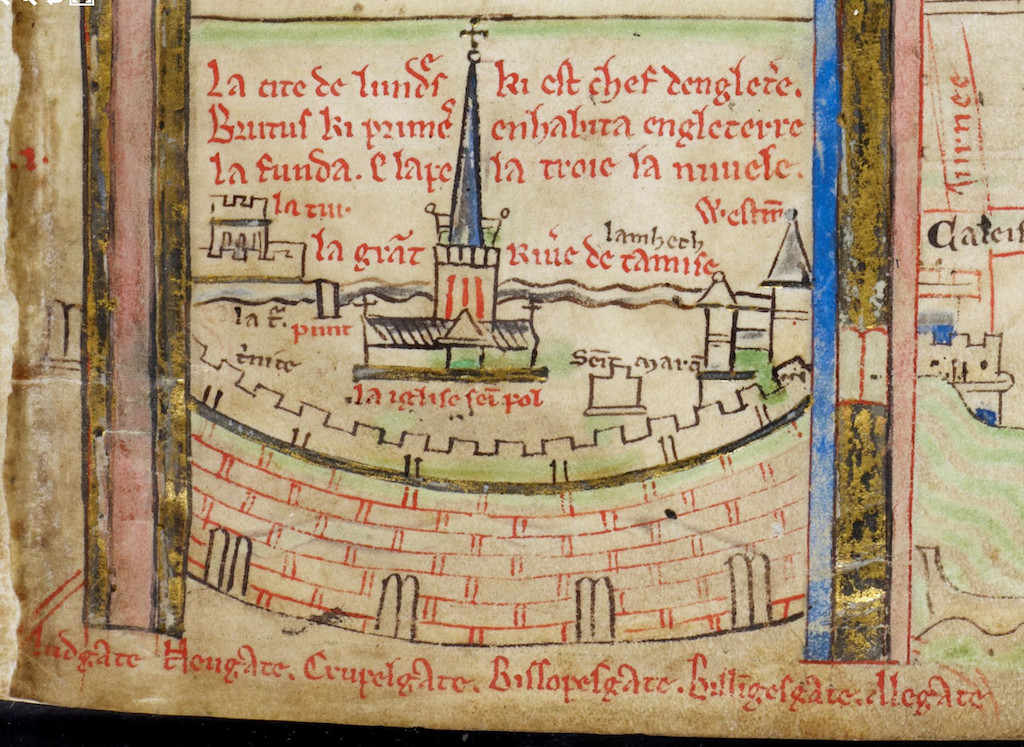 One of the earliest maps of London, by monk and cartographer, Matthew Paris, c.1252.
