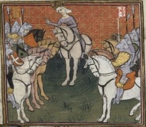 Philippa de Hainaut and her army, 15th c. (BibliotheÌque Nationale de France)